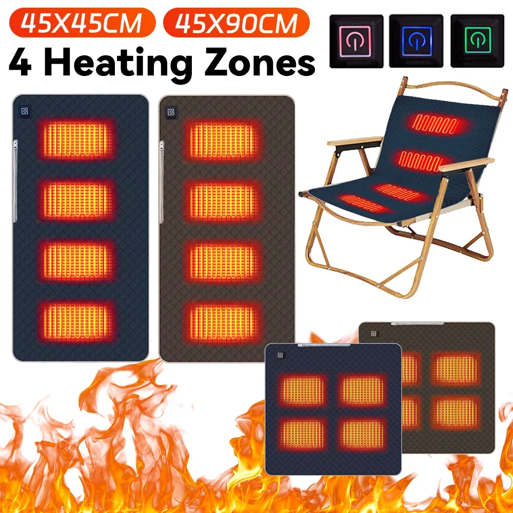 Outdoor Power Pedestal - 4 พื้นที่อุ่นกลางแจ้ง USB ผ้าห่มอุ่นไฟฟ้า 3 ปรับอุณหภูมิเก้าอี้เครื่องทําความร้อนเบาะอุ่น