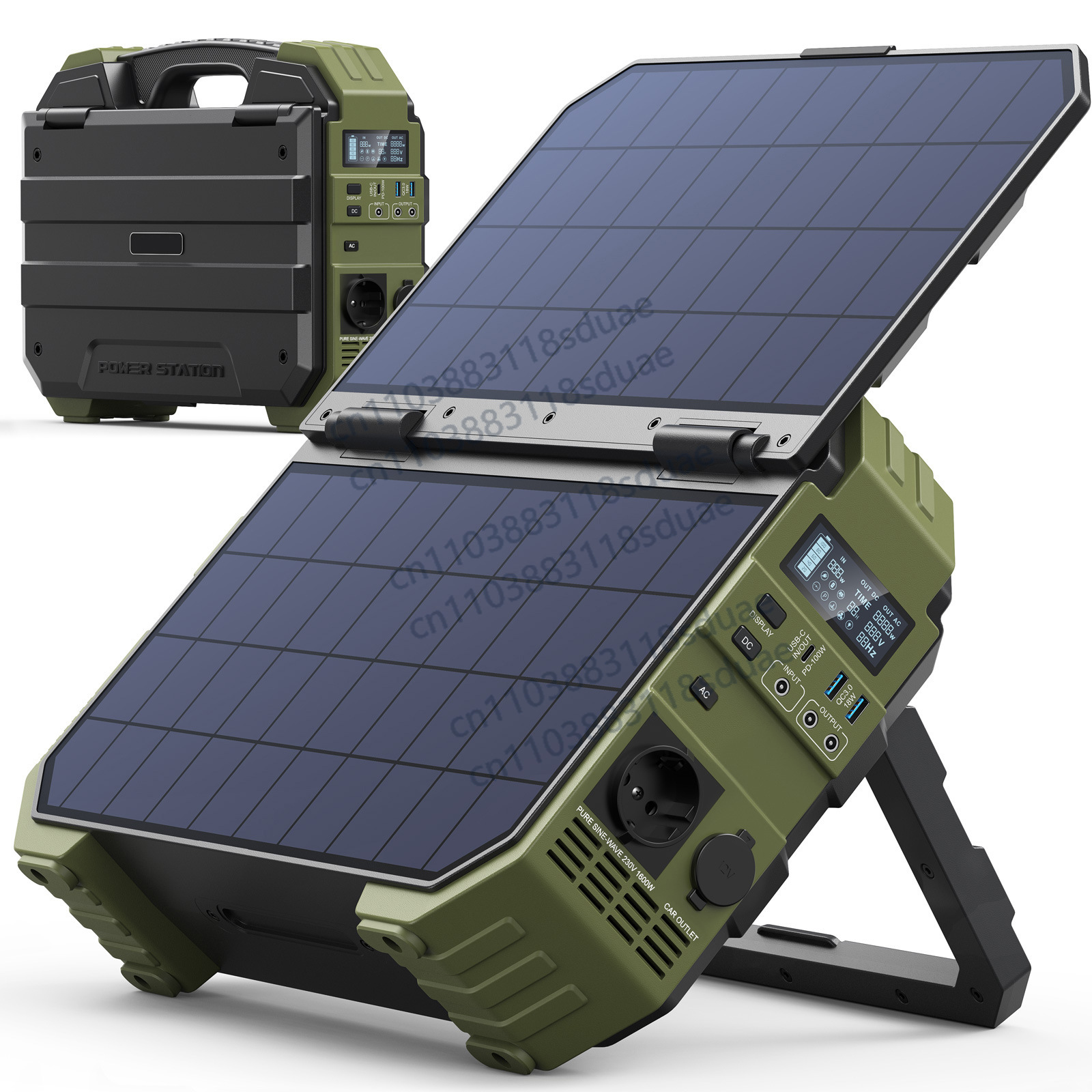 Panel Power Outdoor - สถานีไฟฟ้าพกพา 1600W พร้อมแผงโซลาร์เซลล์ในตัว เครื่องกำเนิดไฟฟ้าพลังงานแสงอาทิตย์สำหรับการตั้งแคมป์กลางแจ้งและการเดินทางด้วยรถบ้าน