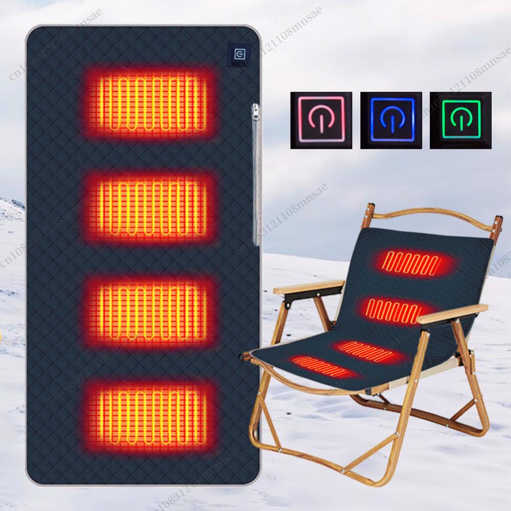 Outdoor Power Pedestal - เก้าอี้ให้ความอบอุ่นปรับอุณหภูมิได้3แบบมี4จุดเสื่ออุ่นไฟฟ้า USB สำหรับการเดินทางกลางแจ้ง