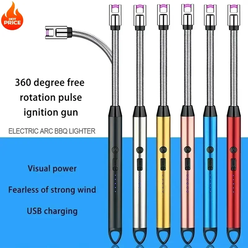 Outdoor Power Burner - 360 ° ห้องครัวกลางแจ้ง C-Type ชาร์จแบบพกพาอิเล็กทรอนิกส์ไฟแช็กความปลอดภัยล็อคเทียนแก๊สเตาควันอุปกรณ์เสริม 2025