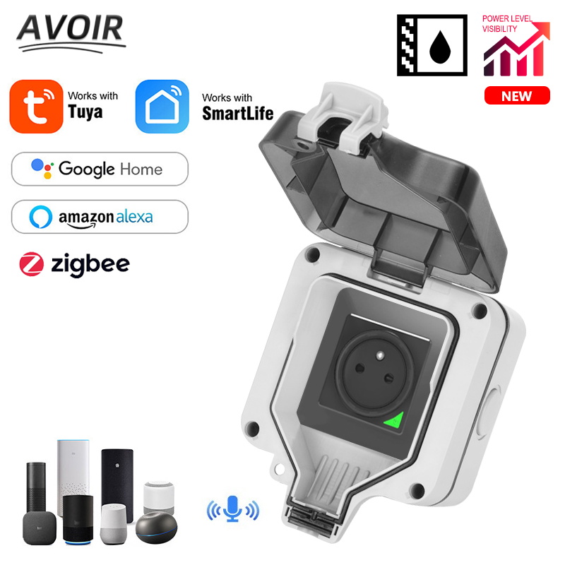 Outdoor Power Outlet With Remote Control - Avoir Zigbee Tuya IP66กลางแจ้งกันน้ำเต้ารับจับเวลาสวิทช์ Wifi สมาร์ท