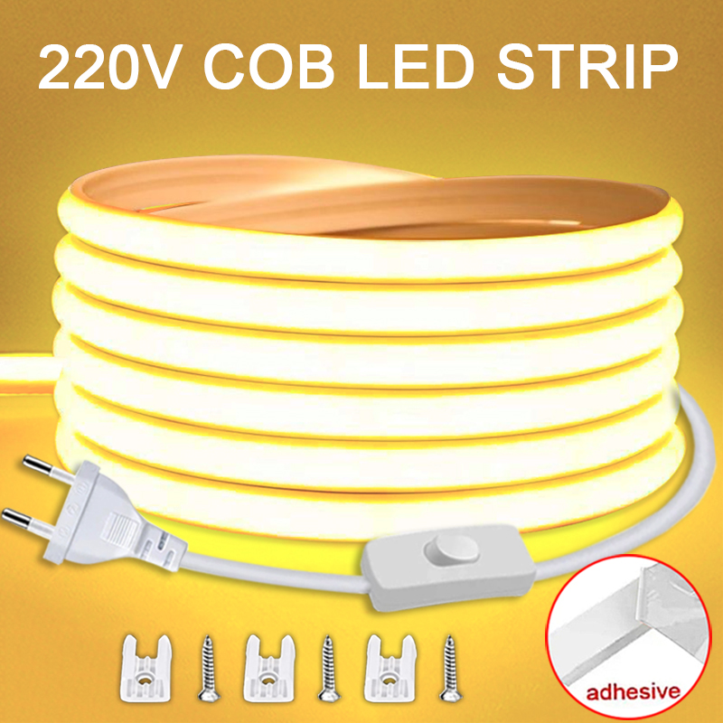 Outdoor Power Strip Weatherproof - 220V LED Strip พร้อมสวิตช์เปิด/ปิดกันน้ํา COB LED