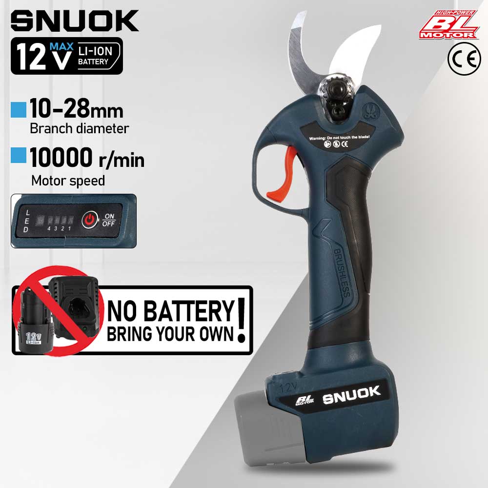 Outdoor Power Solutions - กรรไกรตัดแต่งกิ่งไฟฟ้าไร้สาย SNUOK 12V สำหรับงาน DIY ทำสวนกลางแจ้ง