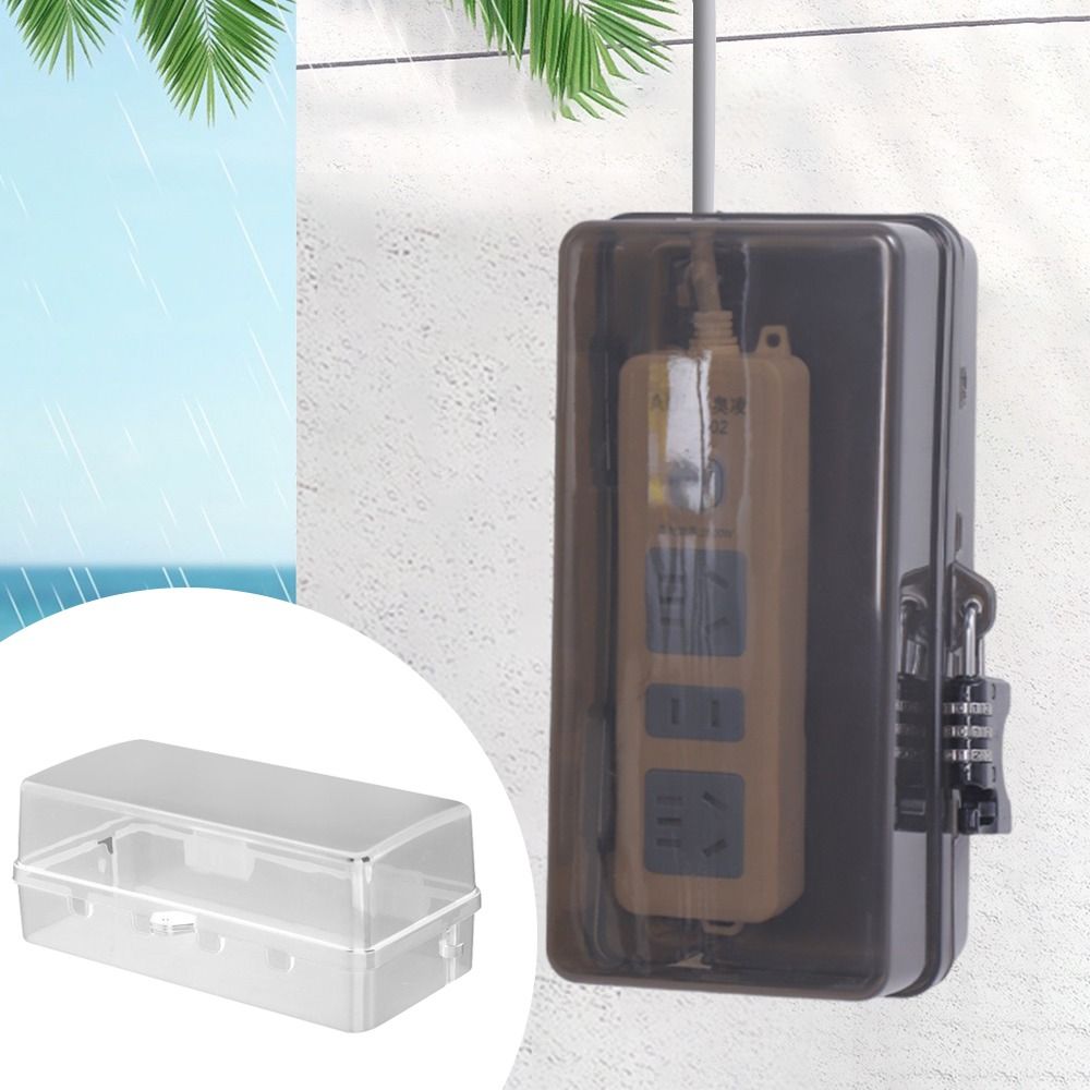 Outdoor Power Strip Weatherproof - กล่องปลั๊กพลาสติกแบบพกพา กล่องจัดการสายเคเบิลกันน้ำ ป้องกันการโจรกรรม ป้องกันสภาพอากาศ ป้องกันปลั๊กไฟ กล่องเก็บสายไฟกลางแจ้ง
