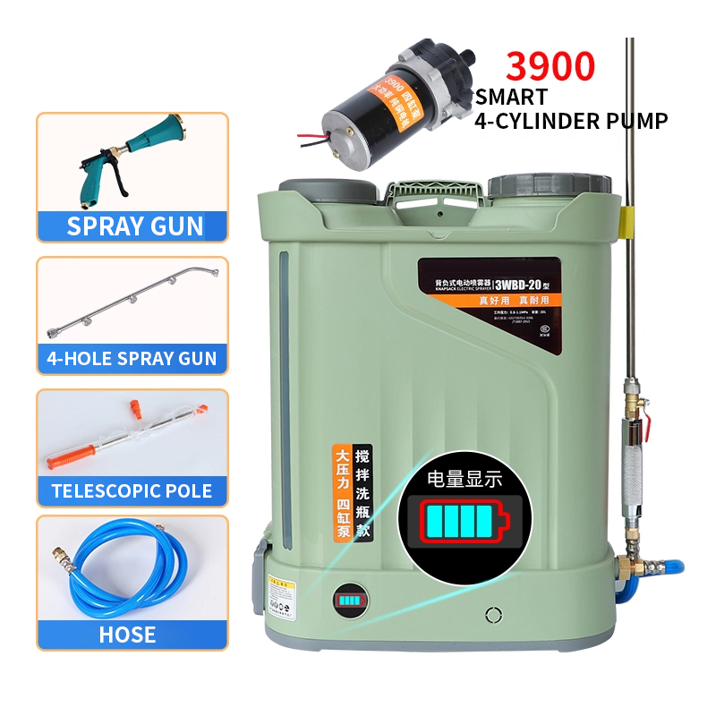 Electric Sprayer Backpack - เครื่องพ่นยาเกษตรแบบปั๊มสี่สูบ, เครื่องพ่นยาไฟฟ้าแบบกวนและล้าง, เครื่องพ่นยาแบตเตอรี่ลิเธียมแบบสะพายหลังสำหรับฆ่าเชื้อแรงดันสูง