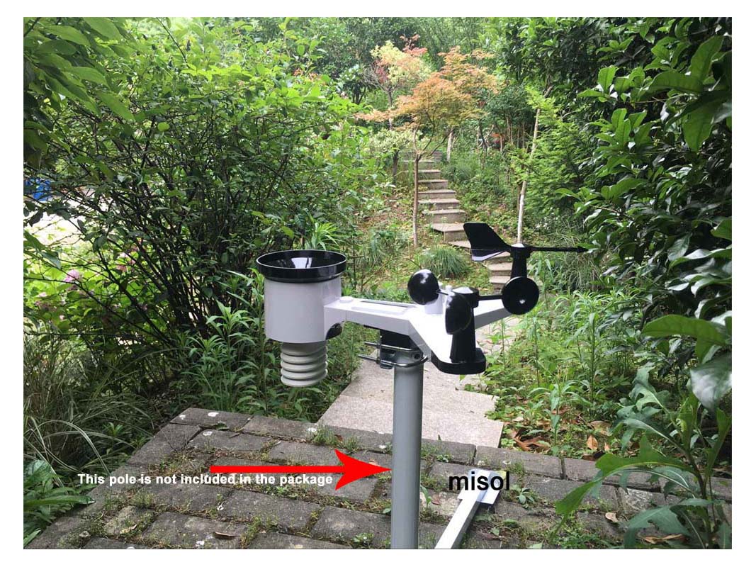 Outdoor Power Meter - MISOL WiFi Weather Station พร้อมเซ็นเซอร์กลางแจ้งอัพโหลดข้อมูลไปยังเว็บ, Wunderground