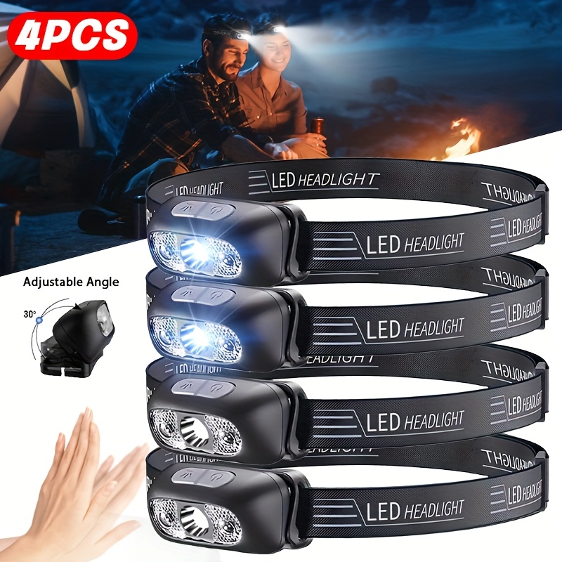 Outdoor Power Head - ไฟฉายคาดศีรษะ LED ปรับได้ พร้อมเซ็นเซอร์ทรงพลัง ชาร์จ USB