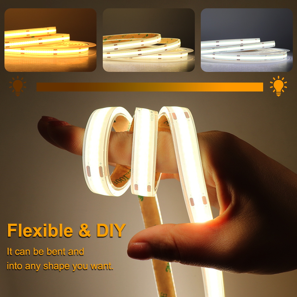 IP68 กันน้ํา COB LED Strip 12V - Outdoor Power Strip Weatherproof บทวิจารณ์และราคา
