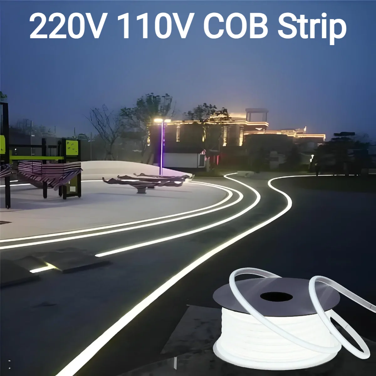 ไฟแถบ LED COB ซิลิโคนแท้ 220V  - Outdoor Power Strip Weatherproof บทวิจารณ์และราคา