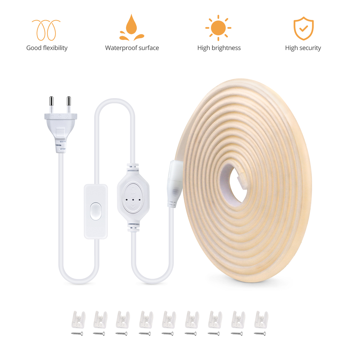 110V 220V COB LED Strip ไฟกลาง - Outdoor Power Strip Weatherproof บทวิจารณ์และราคา