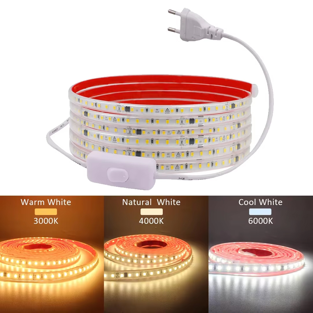 220V IP68 กันน้ํา 120 LEDs/m L - Outdoor Power Strip Weatherproof บทวิจารณ์และราคา