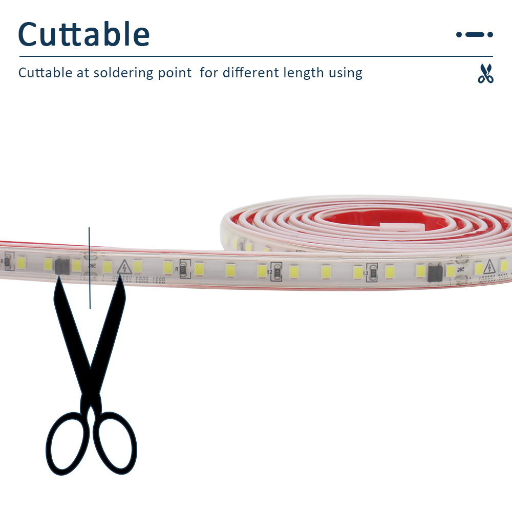 220V IP68 กันน้ํา 120 LEDs/m L - Outdoor Power Strip Weatherproof บทวิจารณ์และราคา