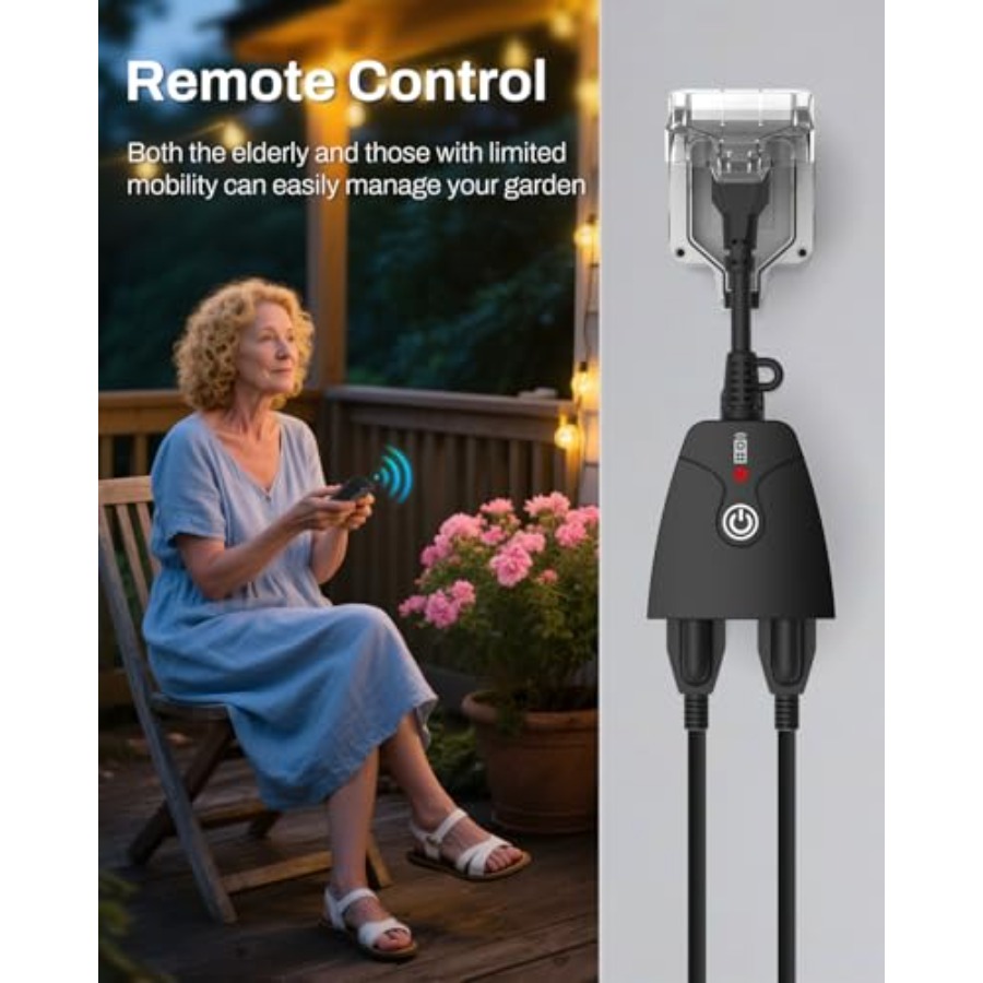 ปลั๊กไฟควบคุมระยะไกลไร้สายสำหร - Outdoor Power Outlet With Remote Control บทวิจารณ์และราคา
